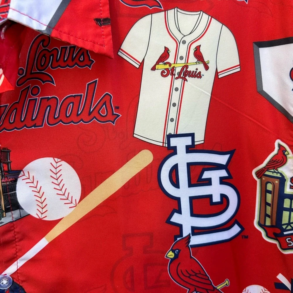 St. Louis Cardinals MLB Major League Baseball Short Sleeve Button Down Shirt - Picture 10 of 11